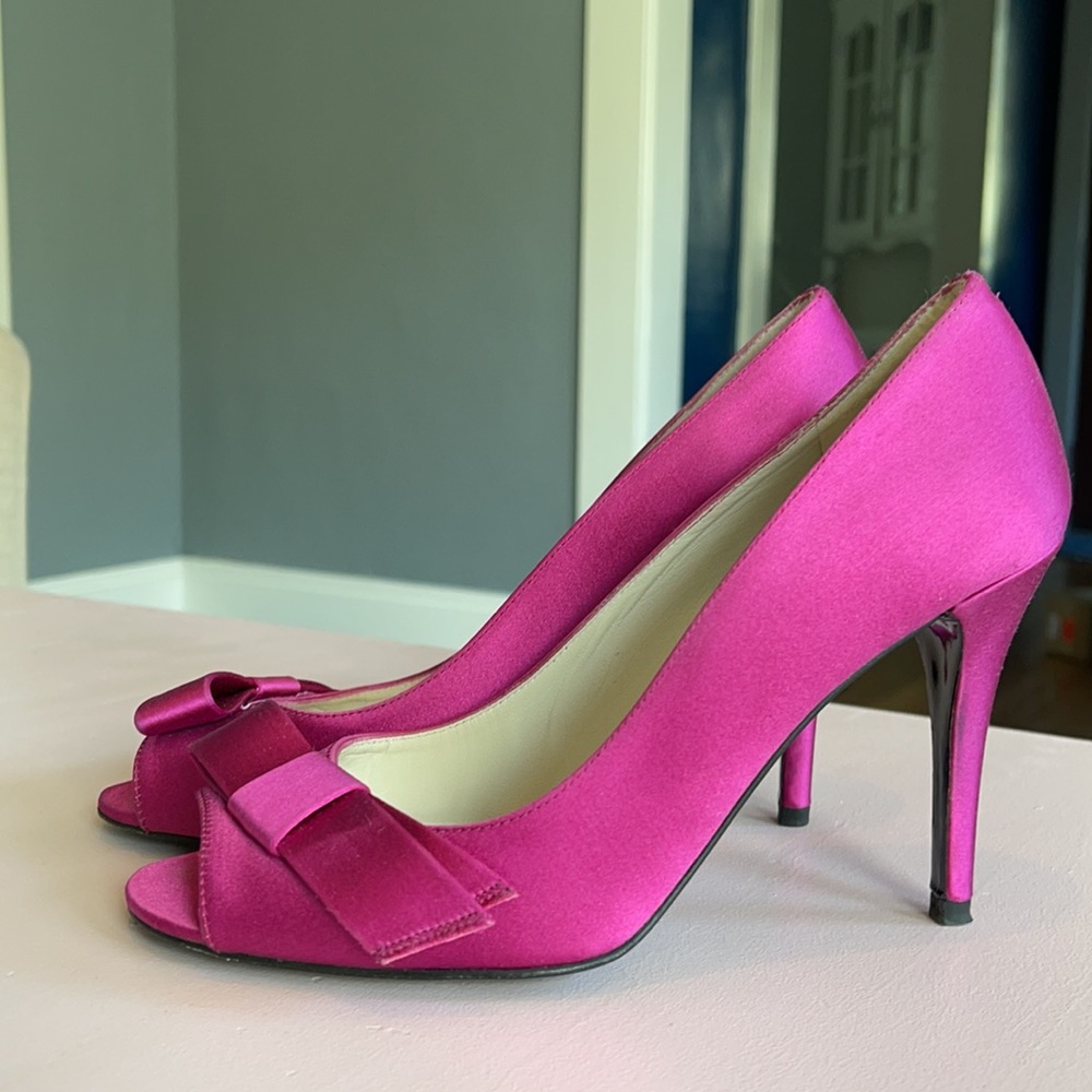 Stuart Weitzman Pink Satin Pump heels